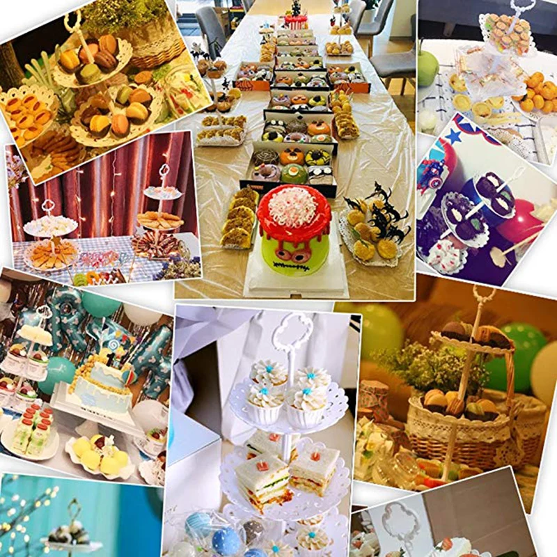 3 Layer Cake Stand Cake Decorating Tools Candy Fruit Plate Christmas Party Wedding Tableware Cake Shop Tools Home Decoration