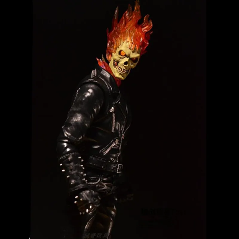 Супергерой Ghost Rider мотоцикл чрезвычайно сплав подвижный может светить Статуя Фигурка Коллекционная модель игрушки X4014