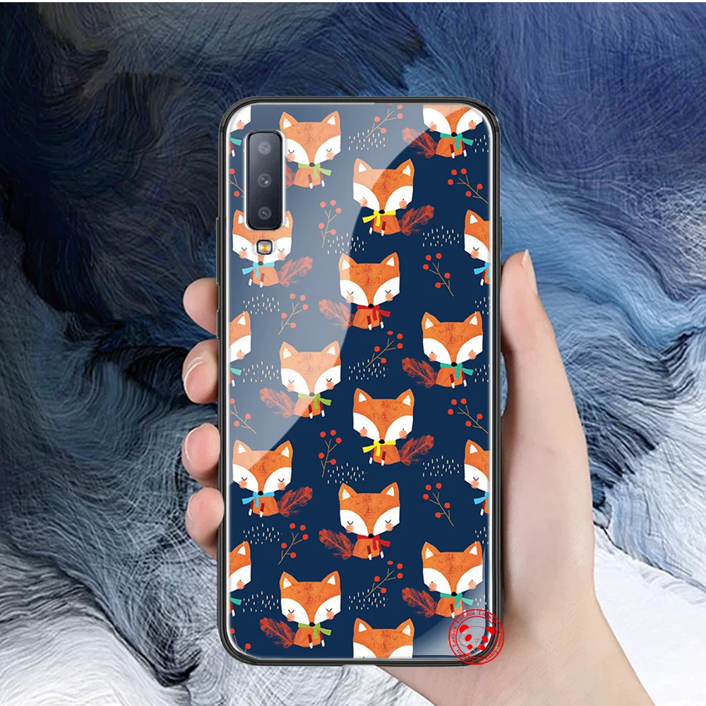 TG1 Мультфильм Животные лиса Ёж Стекло чехол для samsung S7 край S8 S9 S10 плюс A10 A20 A30 A40 A50 A60 A70 Note 8, 9, 10 - Цвет: TG1