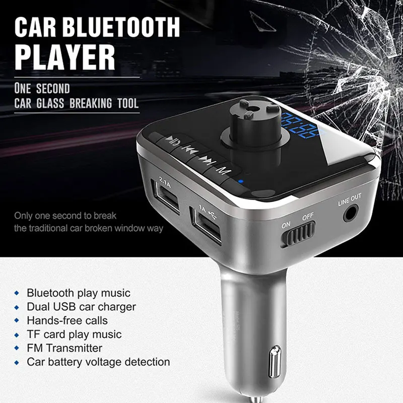 Vehemo Bluetooth Автомобильный fm-передатчик беспроводной радио адаптер Автомобильное зарядное устройство Handsfree MP3 плеер для S-05 3.1A