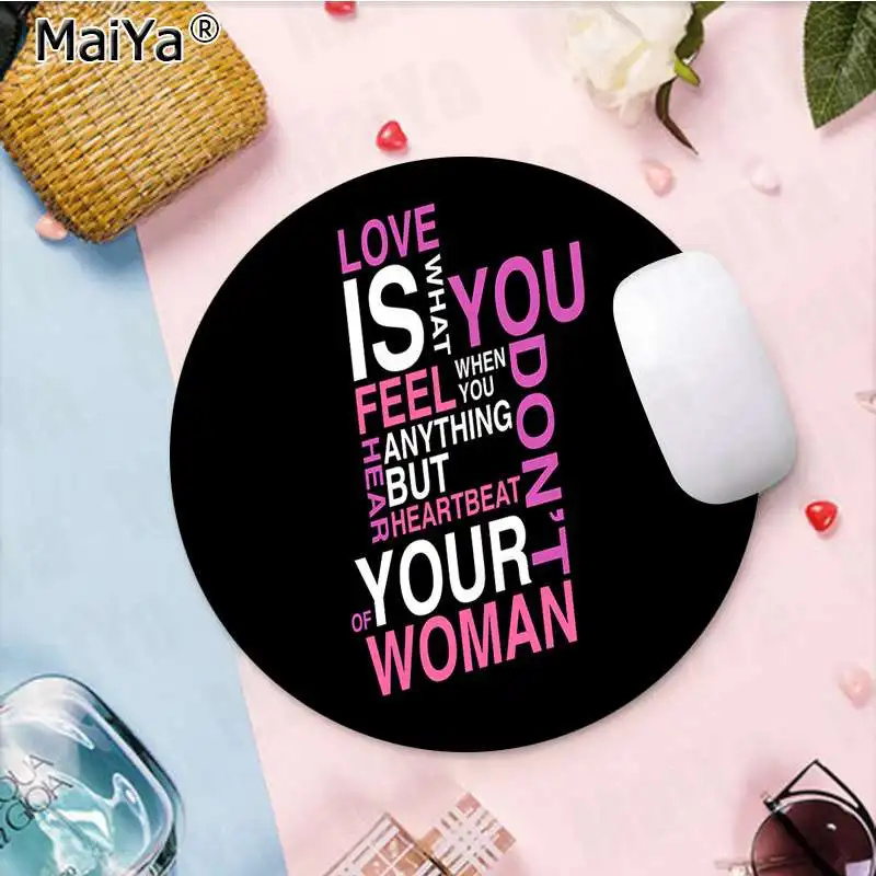 MaiYa мотивационные цитаты слова узор в розовом мраморе круглый коврик для мыши PC компьютерный коврик компьютерный стол коврик для игр - Цвет: 20x20cm