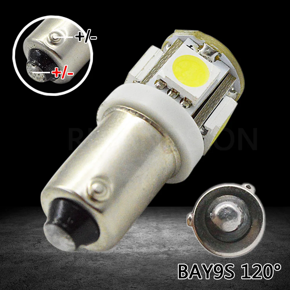 10 шт. 12 В BA9S BAX9s 64132 H6W BAY9S H21W 5SMD 5050 Led Клин Парковка индикатор купольная карта номерного знака светильник лампа 4 цвета