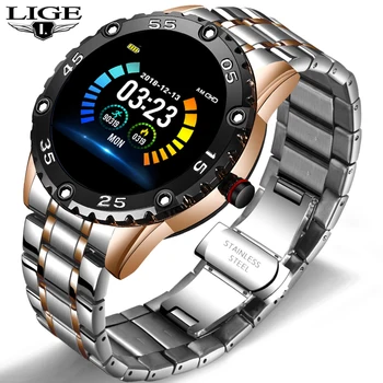 

LIGE Smart Watch Men Fitness Tracker IP67 Waterproof Heart Rate Blood Pressure Pedometer For Android ios Sports smartwatch+Box