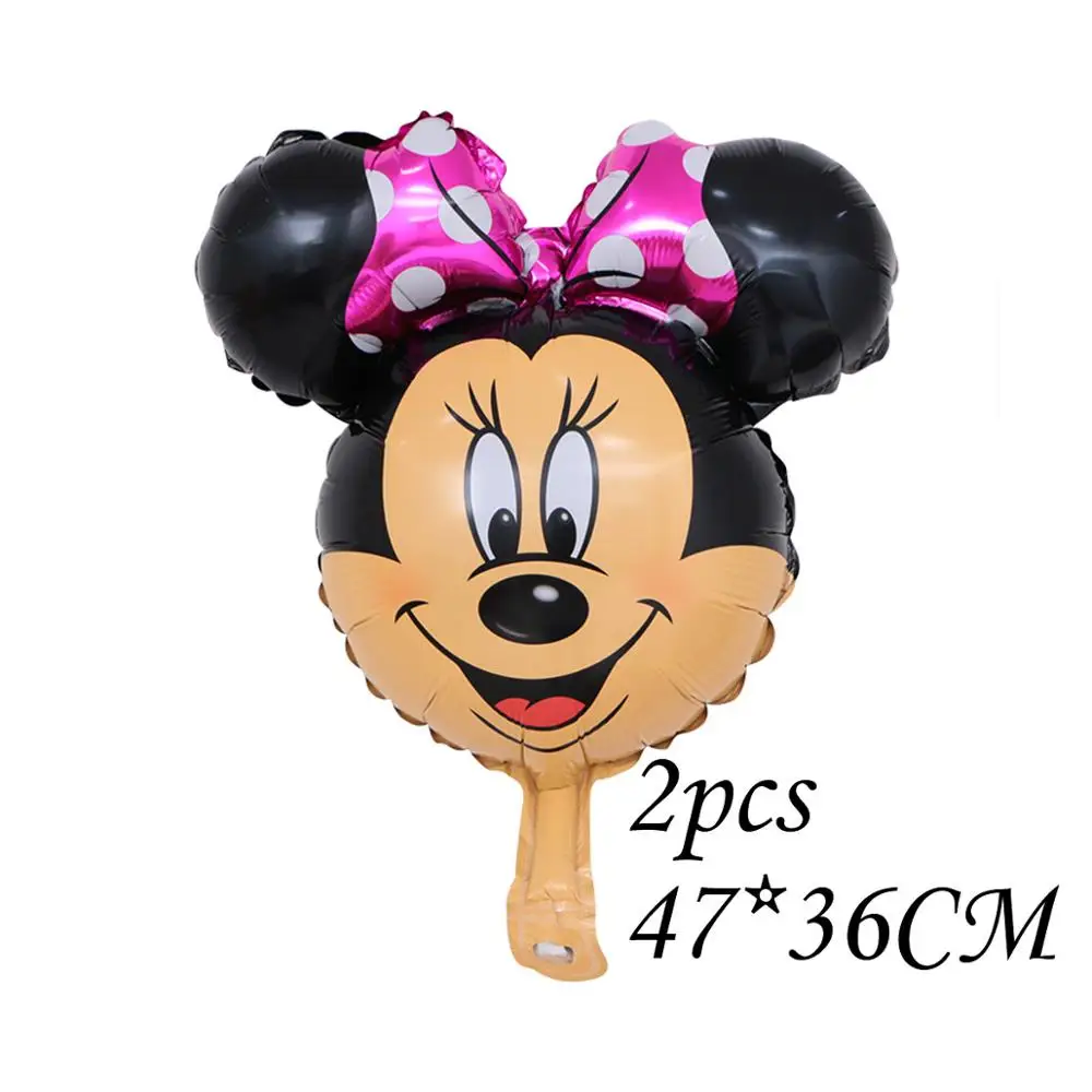 2pcs as the picture 12 шт./лот Минни Микки Маус голова фольги вертикальные шары гелий мультфильм Микки шары День рождения украшения детский душ - Цвет: 2pcs as the picture