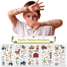 One Time Cartoon Animals Stickers Body Art Arm Fake Tattoo Facial Stickers Tattoos Farm Temporary Tattoo