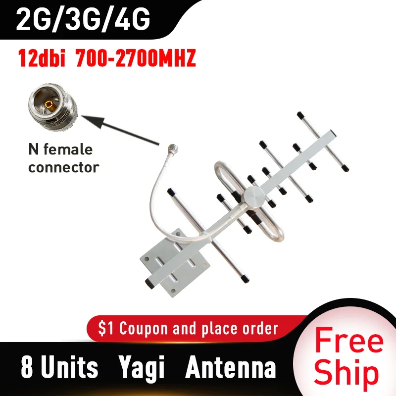 2g 3g 4g антенна 12dBi Антенна Yagi 700-2700mhz наружная антенна 3g 4g Lte внешняя антенна Yagi с N Female