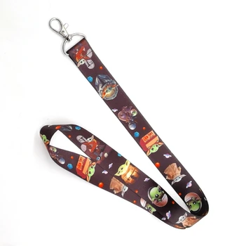 

New cartoon baby yoda Key Chains Neck Strap Keys Camera ID Card Lanyard