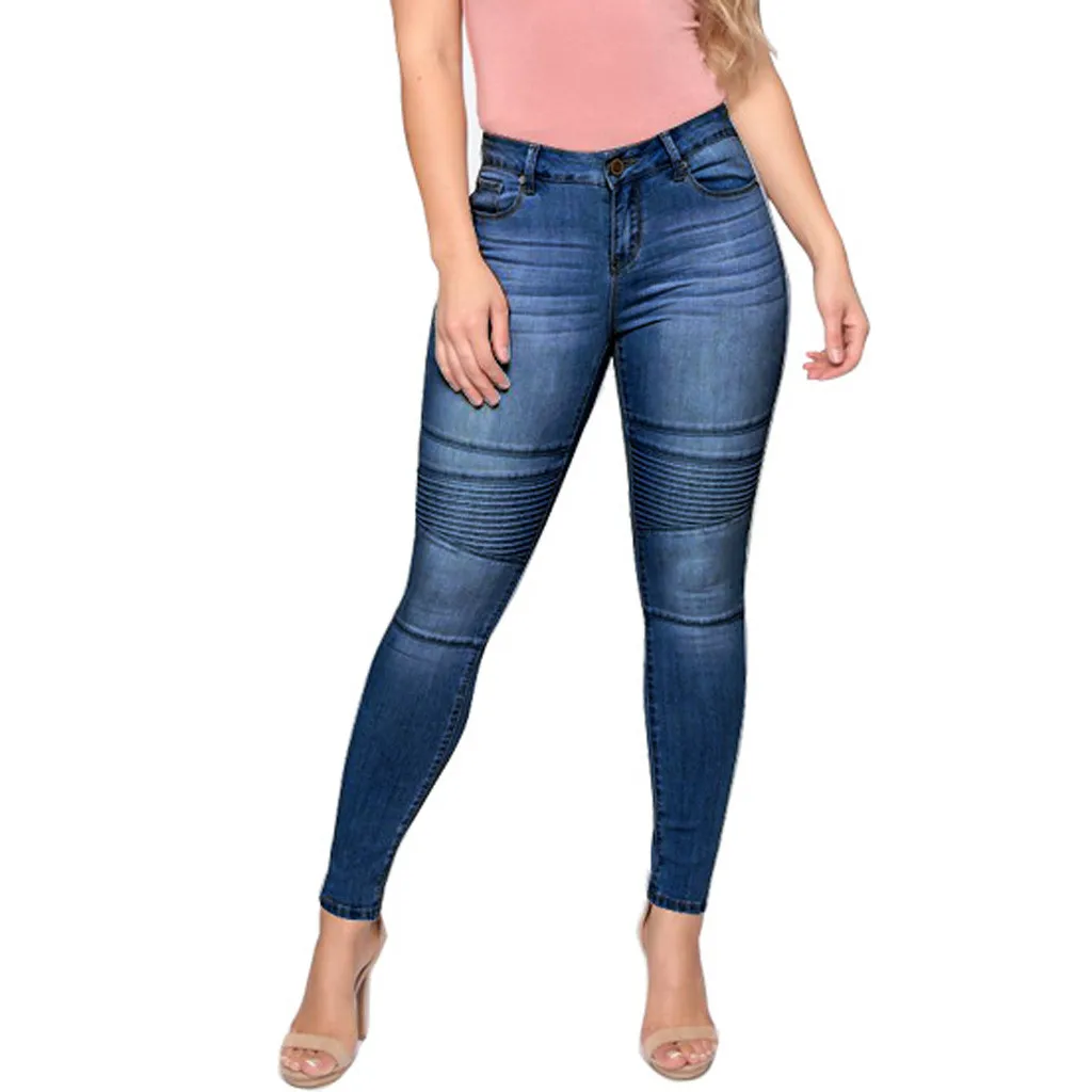 

Autumn Jeans Pants Women Denim Ankle Length Pant Lady Stylish High Waist Skinny Trousers Slim Fit Capris Zipper Pencil Pant New