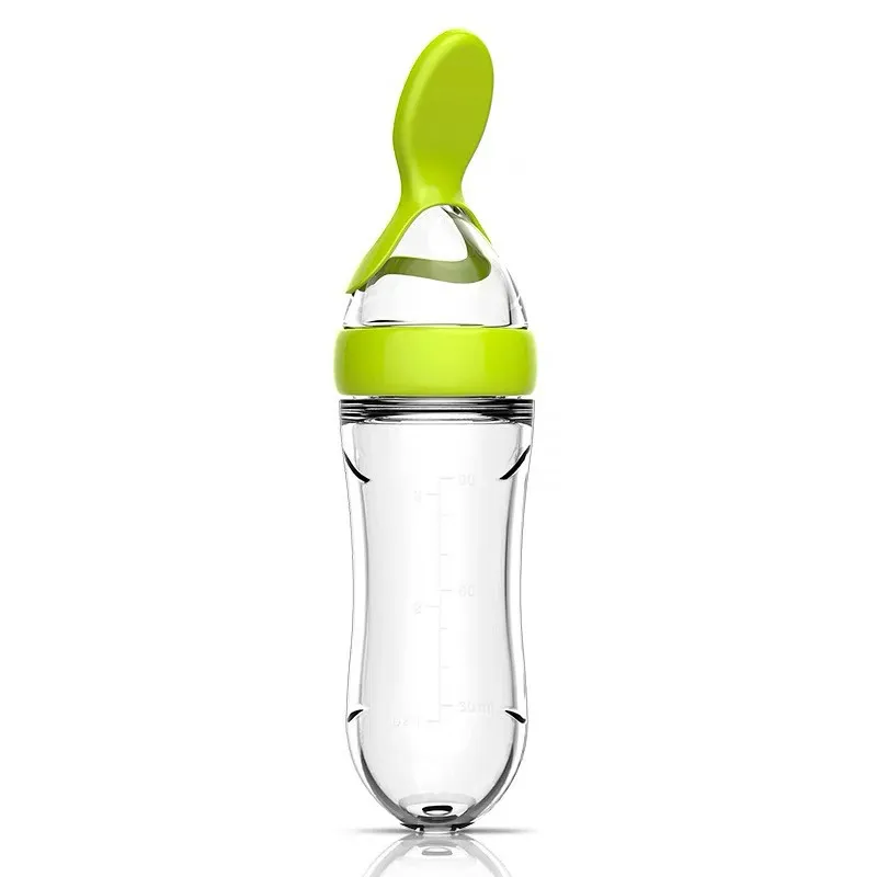 Confused spoon liquid silicone squeeze feeding spoon baby confused bottle multipurpose feeding complementary spoon