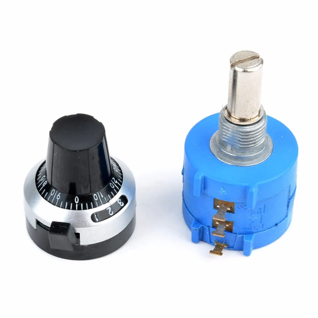 1Pcs Adjustable 10K Ohm 10 Turn Potentiometer + 2pcs Washeres + Nut + Wrench with Counting Dial Rotary Knob New