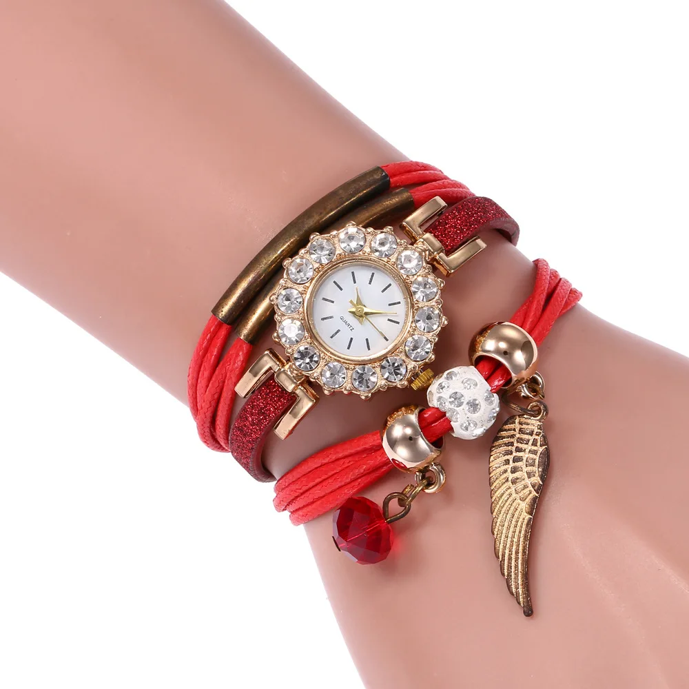 

Retro National Wind Adjustable Wax Yarn Bracelet Watch Creative Alloy Wing Accessories Ladies' Watch Students Watch