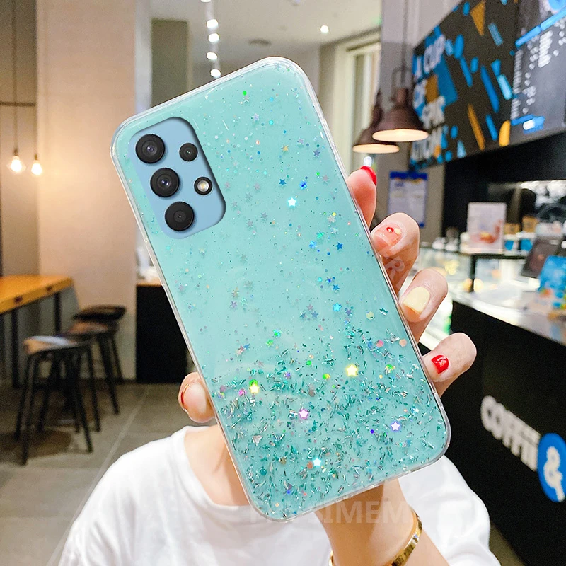 Glitter Silver Foil Silicone Phone Case For Samsung Galaxy Series_voghion.com