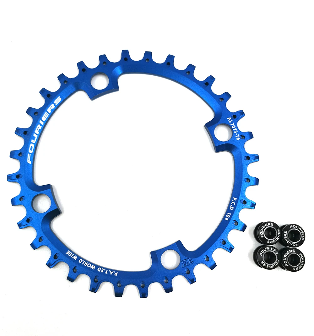 Fouriers MTB горный велосипед Crank звездочка цепной передачи Алюминий сплав 7075-T651 полный ЧПУ сделано BCD104 велосипеда передняя Звездочка шатун 36/38/40T