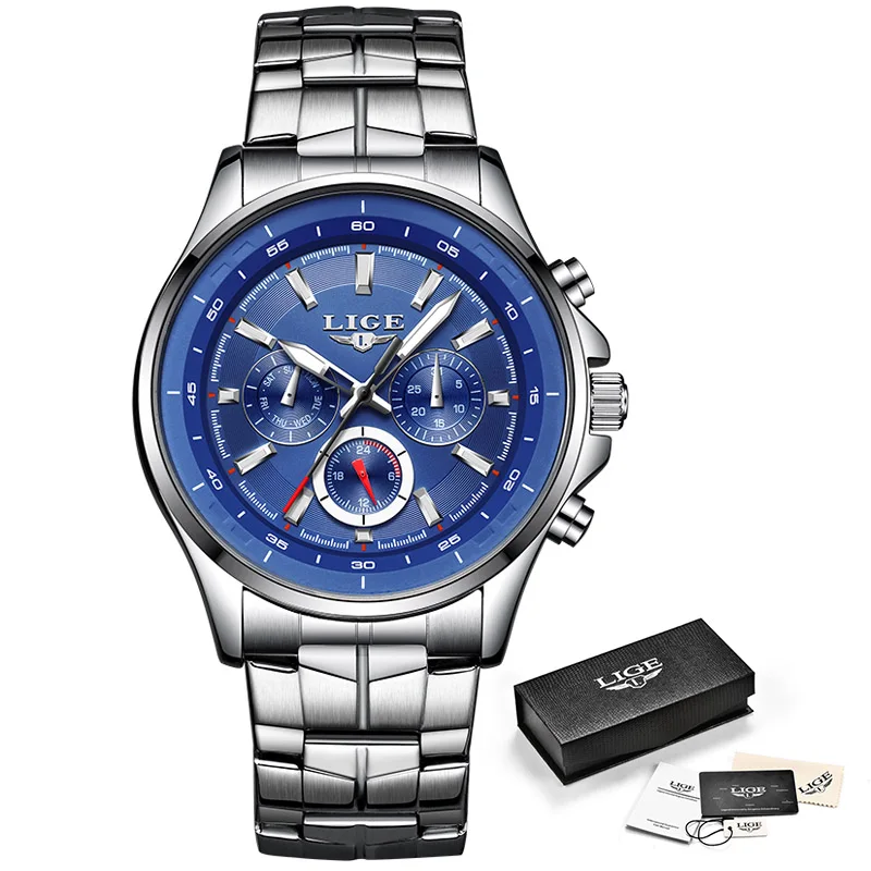 Reloj Hombre LIGE водонепроницаемые мужские часы люксовый бренд Кварцевые Спортивные Повседневные военные часы Мужские Relogio Masculino