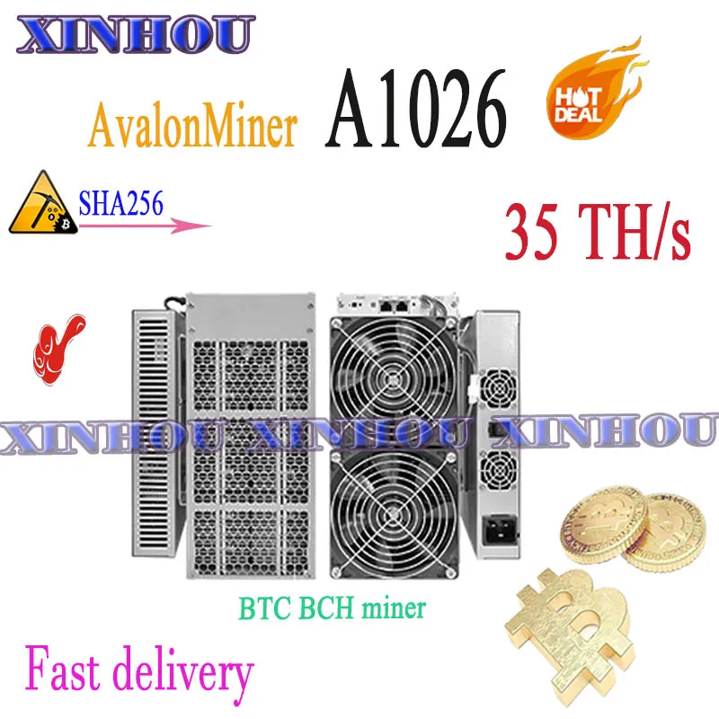 

Старый Майнер BTC BCH AvalonMiner A1026 35T SHA256 Asic Майнер лучше, чем Avalon 1047 AntMiner S17 + S17e T17 + T2T T3 M21S M20S M3