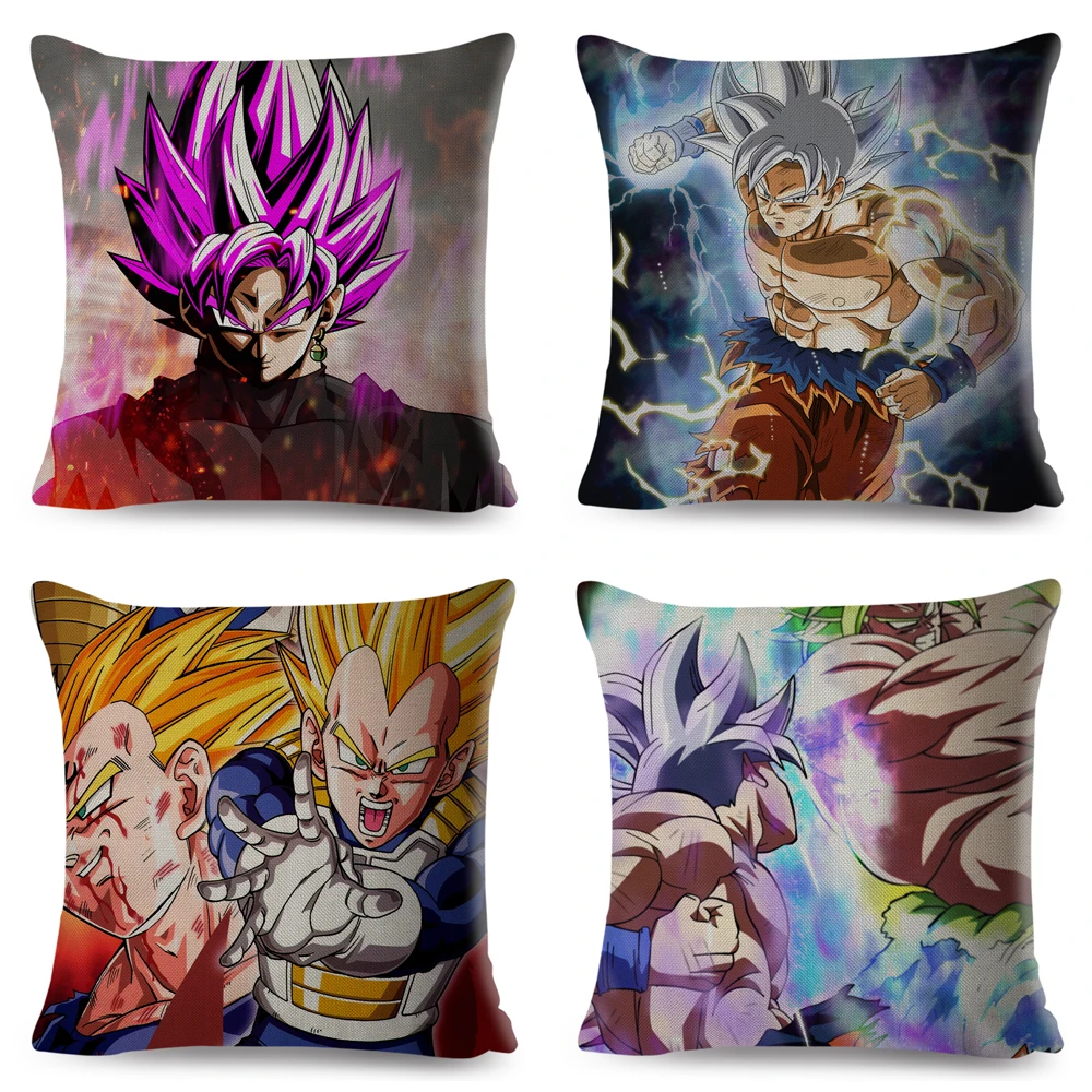Наволочка Dragon Ball для дивана домашняя короткая плюшевая 45x45 см Декор Япония Аниме Сон Гоку мультфильм Вегета Наволочка Чехол для подушки