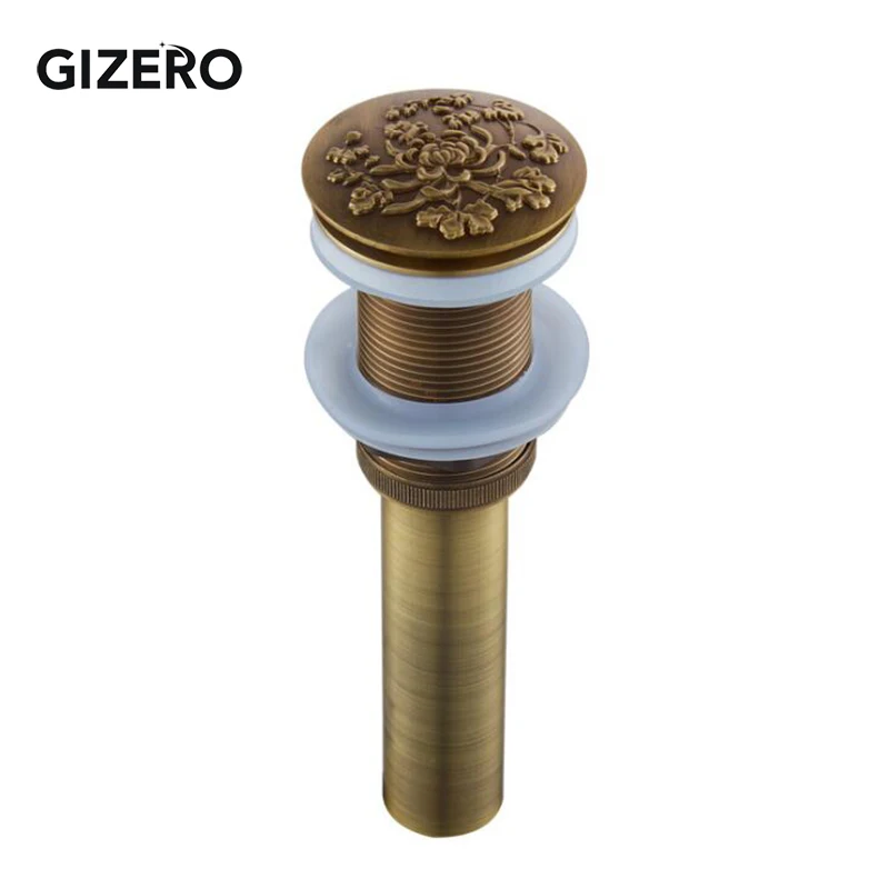 Antique Finish Brass Bathroom Lavatory Basin Sink Pop-Up Drain Clic-clac Waterlet Vanity Sink Waste Drainer ZR