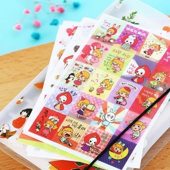 6sheets pack Kawaii Alice DIY Scrapbooking Series PET Sticker Stationery Girl Kids Gifts tanie i dobre opinie leaffei CN (pochodzenie) H161102A 6 lat As photos show Papier 140*90MM