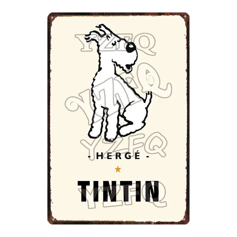 DU-5238 Tintin мультфильм жестяная вывеска металлическая тарелка потертый шик железная живопись детская комната настенный бар домашнее искусство Ремесло Декор 30X20 см DU-5237A - Цвет: DU-5238