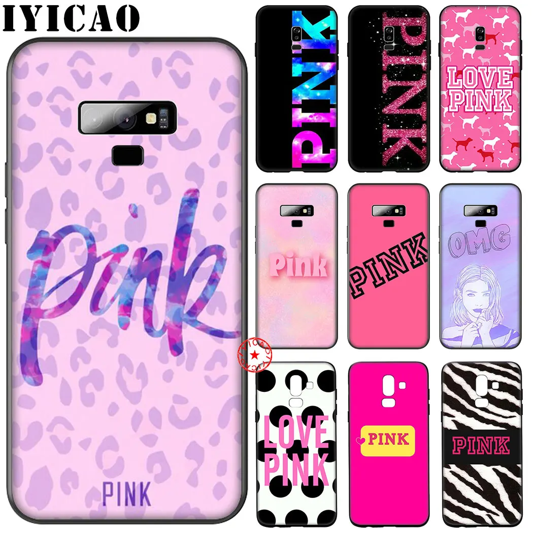 love pink girly Black Soft Silicone Case for Samsung Galaxy A70S A20E A2 J4 J6 Core Plus Prime J7 Duo J8 TPU Cover |