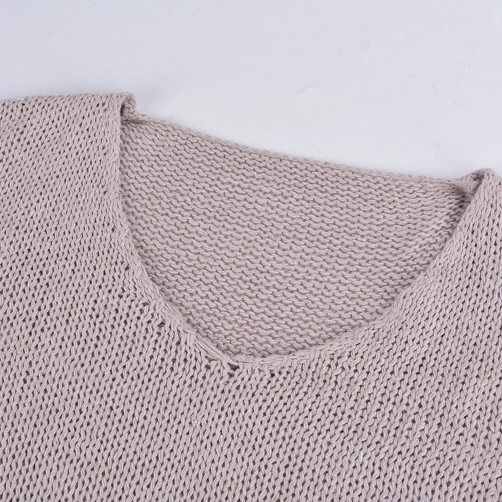 HEFLASHOR сексуальный вязаный свитер с v-образным вырезом Женский Повседневный свободный свитер модный однотонный Повседневный стиль Женская одежда плюс размер 3XL