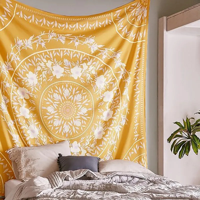 PColorful Mandala Theme Bedspread Picnic Towels Fabric Hanging Tapestry Mat Polyester P Blanket Wall Beach