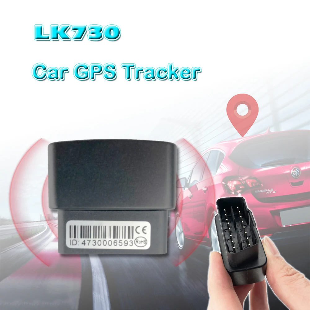 

Best GPS GSM/GPRS Car Tracker OBDII LK730 Vehicle Tracker Device GPS Locator Vibration Power Alert Lifetime Platform Support App