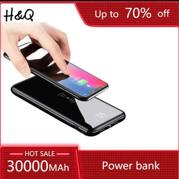 

Power Bank 30000mAh QI Wireless Charger Portable Ultra-thin Large Capacity External Battery Charger Digital Display Power Bank