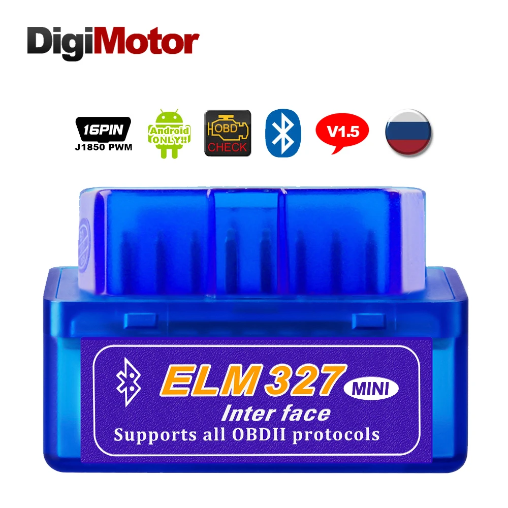 Real ELM327 V1.5 ELM 327 Bluetooth OBD2 v1.5 Android Car Scanner Automotive OBD 2 Auto Diagnostic Tool OBDII Scaner Better V2.1 big car inspection equipment