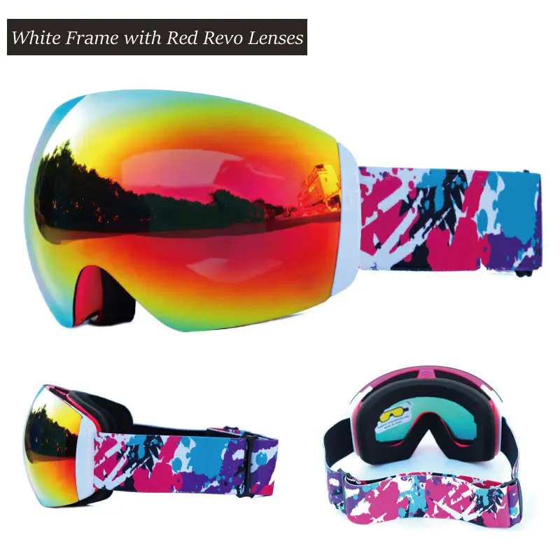 Лыжные очки двухслойные Поляризованные линзы для катания на лыжах противотуманные UV400 очки для сноуборда мужские женские лыжные Чехол для очков
