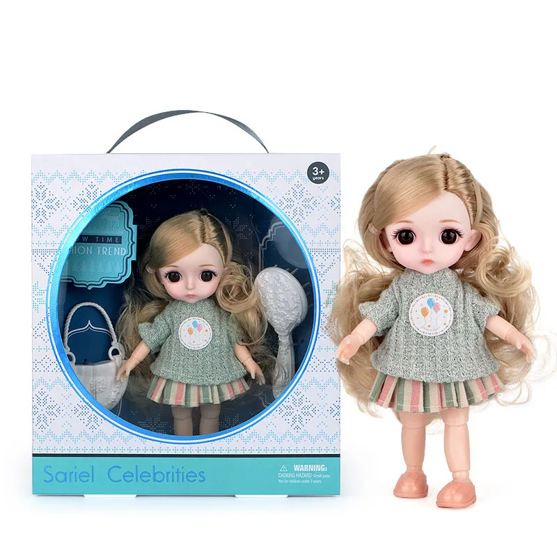 16 см парик с подвижными суставами 13 суставов милые куклы париком 3D-глаза одежда