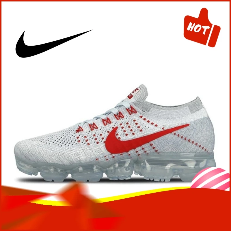Аутентичная Оригинальная продукция Nike Air VaporMax Flyknit мужские кроссовки модные уличные спортивные тренды 2019 новые дышащие 849558-006
