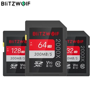Blitzwolf bw-sdc1 uhs-ii sd memory card u3 c10 v90 32gb 64gb 128gb data storage card for milc slr camera driving recorder 32 64 1 Item image