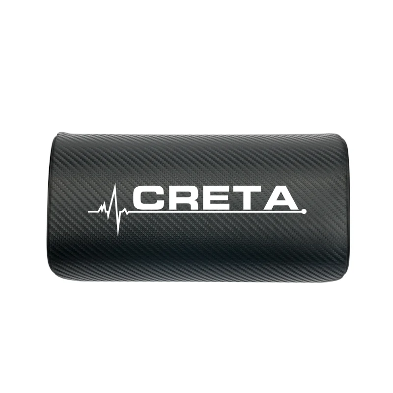 Creta 1pcs Подушки для шеи автомобиля обе стороны искусственная кожа один подголовник чехол для hyundai Elantra Tucson Sonata IX35 IX45 Verna Elantra аксессуары - Название цвета: Creta 1pcs