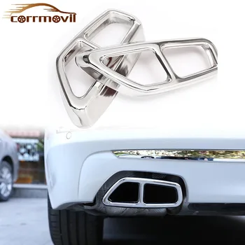 

2Pcs Tail Throat Decorative Cover Exhaust Outputs Tail Modified Frame Exhaust Pipe Auto Accessories For BMW 5 Series 2018