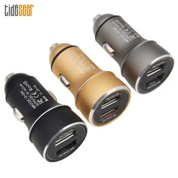 شراء العالمي 2-Port USB شاحن سيارة المزدوج Usb 2.4A الهاتف المحمول اللوحي لتحديد المواقع شحن سريع صغير سيارة شاحن محول اكسسوارات 300 قطعة