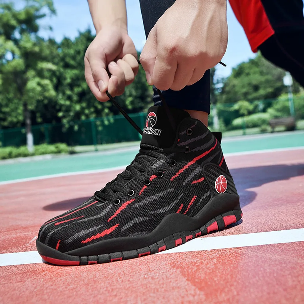 Мужская обувь повседневные мужские баскетбольные кроссовки модные спортивные кроссовки мужские высокие дышащие сетчатые спортивные кроссовки Harajuku