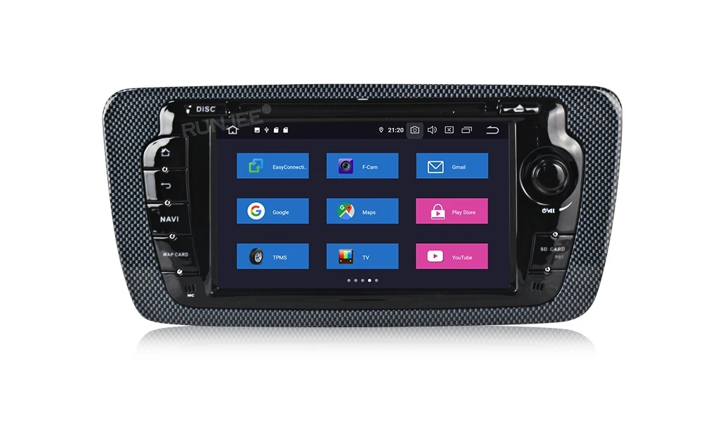 Cheap RUNJEE Android 9.0 PX6 4GB 64GB Car DVD Multimedia player For Seat Ibiza 6j 2009-2013 GPS Navigation 2 din screen Autoradio 9