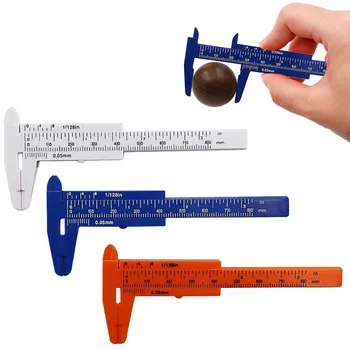 

1 Pcs 80mm Mini Plastic Student Sliding Vernier Caliper Gauge White Blue Black Measurement Tool Ruler Micrometer