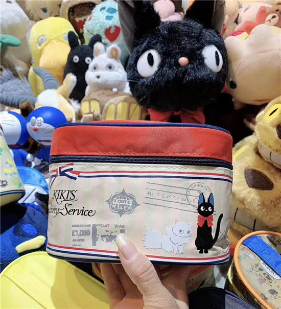 Kiki Милый мультяшный Тоторо Кики службы доставки черный Кот макияж коробка Сумочка для хранения косметики сумки красота случае мини-контейнер для ланча сумка - Color: Kiki