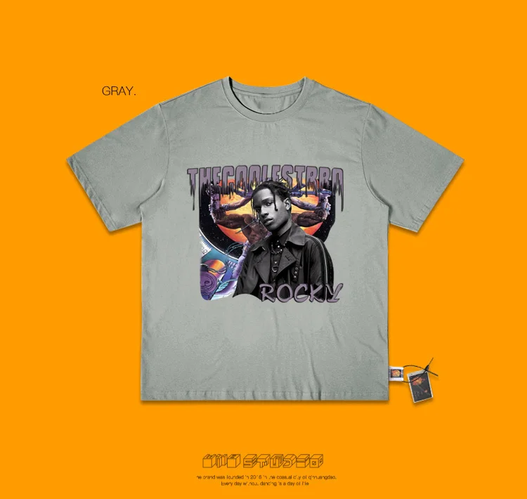 Asap Mob Asap Rocky евро хип-хоп рэп хип-хоп Винтажная Футболка с принтом и коротким рукавом для мужчин и женщин