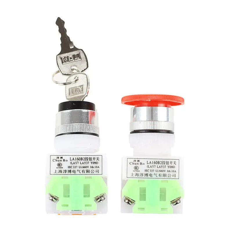 

Key Lock on/off Switch Red Mushroom Push Button Station
