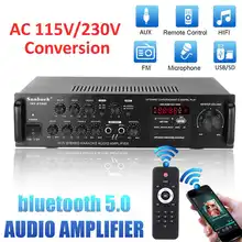 AMPLIFICADOR DE POTENCIA DE Audio estéreo para coche, HIFI, 5 CANALES, 2000W, bluetooth, Radio FM, sistema de sonido de Subwoofer para música para cine en casa