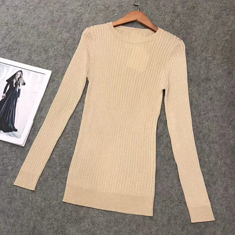 

Summer Long Sleeve Pullover Women Sweater Knitted 2019 Sweaters O-Neck Tops Korean Pull Femme Jumper Female Thin Sweater