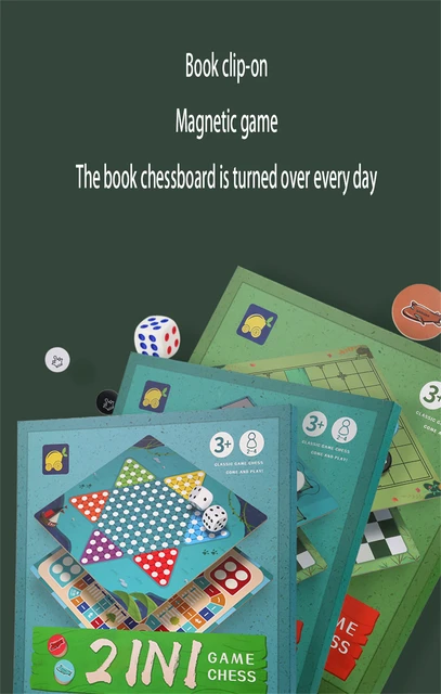 Clipe de livro magnético jogo de xadrez brinquedo puzzle educacional cedo  dobrável cobra brinquedo de xadrez portátil cobras e escadas jogo para  crianças - AliExpress