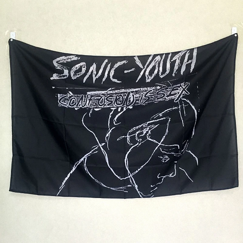 

Sonic Youth Punk rock band poster banner 4 holes hanging flags 56X36 inches Games billiards hall decor wall background