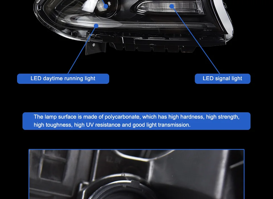 Головной фонарь для автомобиля Dodge charger- фары Противотуманные фары Дневные ходовые огни DRL H7 светодиодный Биксеноновая лампа автомобильные аксессуары