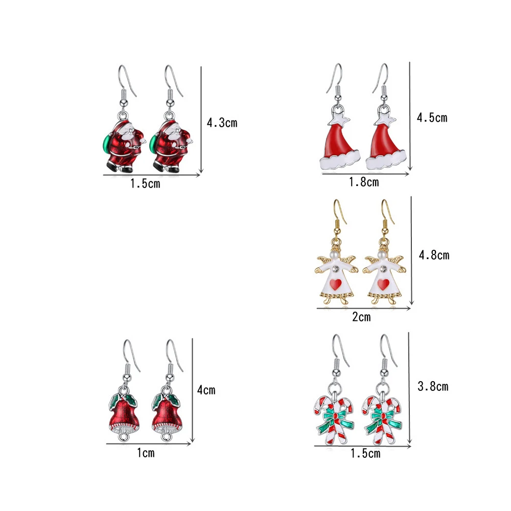 Рождественские серьги для женщин, очаровательные длинные серьги для девочек, парные рождественские женские ювелирные изделия, Короткие серьги, парные рождественские подарки
