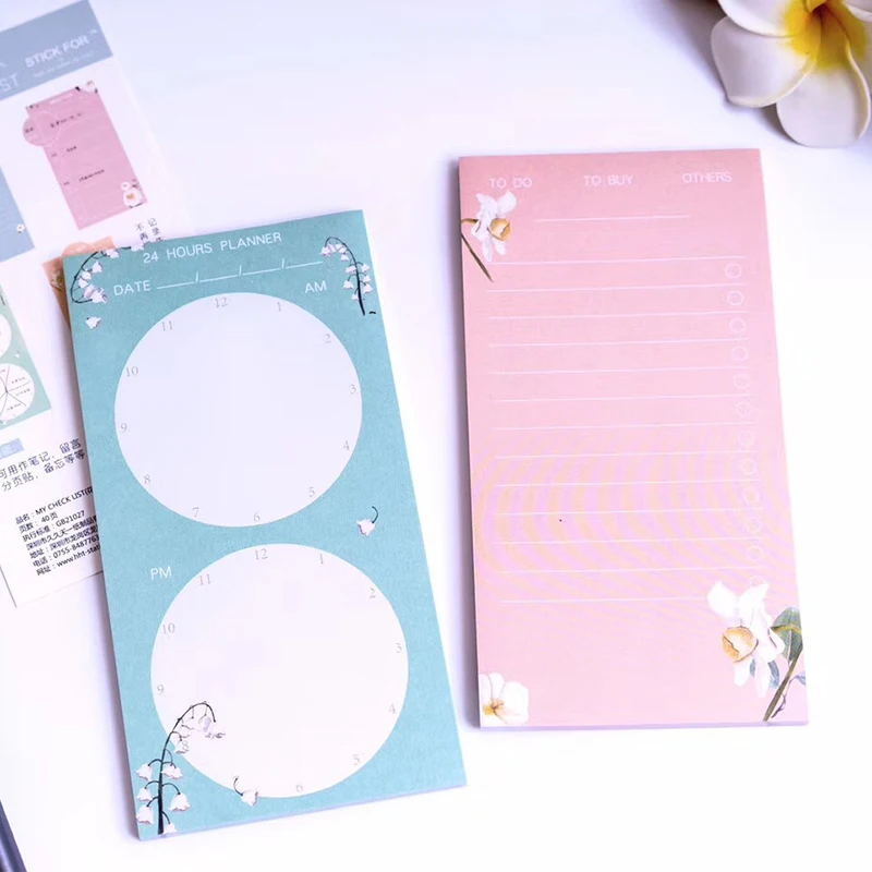 

Flowers memo pad to do list cute planner stickers notepad page tabs sticky notes school and office supplies stationary 40 sheets