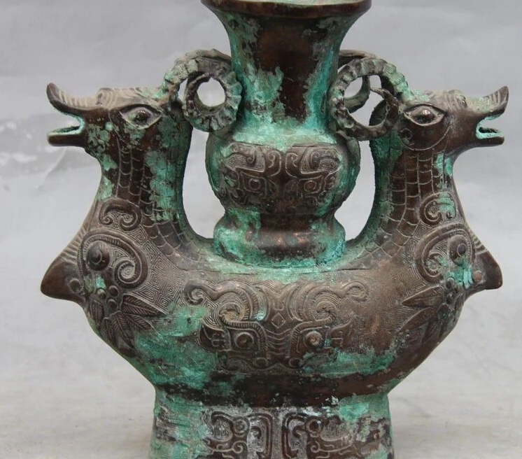 814 + китайский Дворец Королевский бронзовый медный овца Коза ваза Crock фляжка